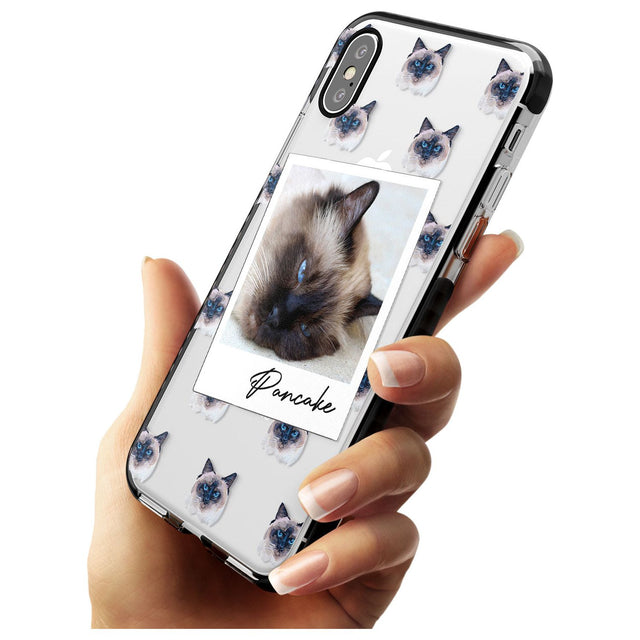 Personalised Burmese Cat Photo Black Impact Phone Case for iPhone X XS Max XR