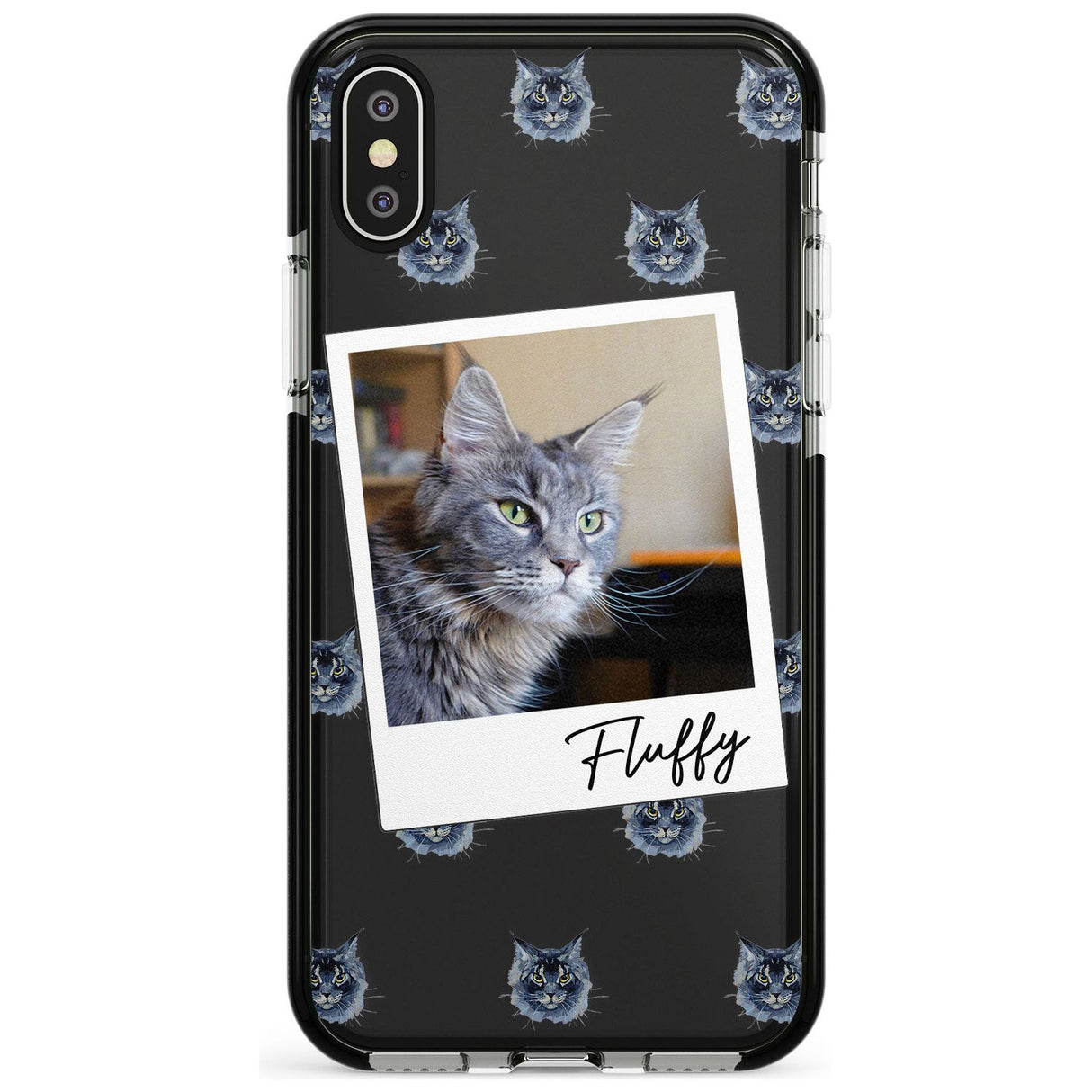 Personalised Maine Coon Photo Black Impact Phone Case for iPhone X XS Max XR