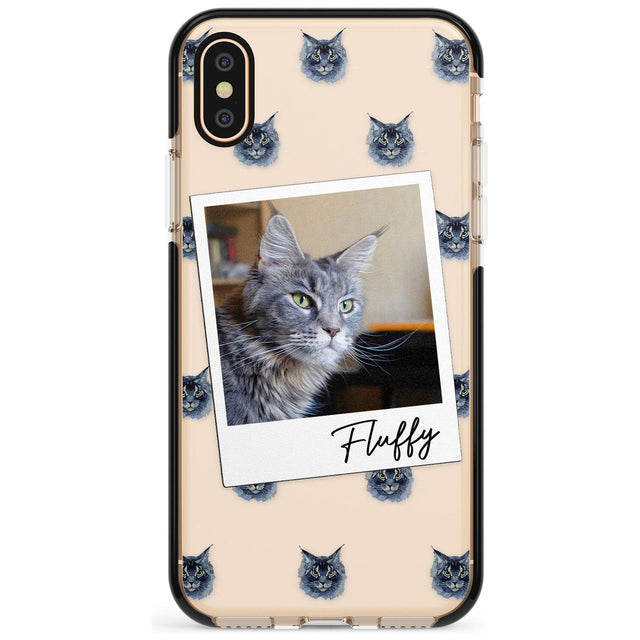 Personalised Maine Coon Photo Black Impact Phone Case for iPhone X XS Max XR