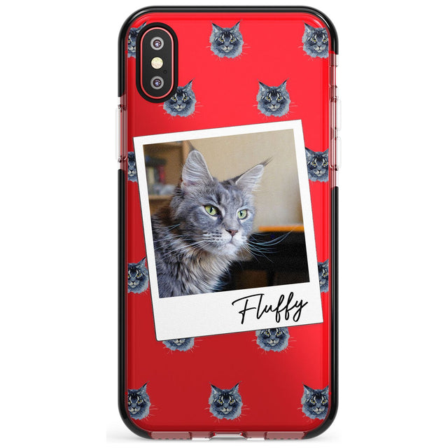 Personalised Maine Coon Photo Black Impact Phone Case for iPhone X XS Max XR