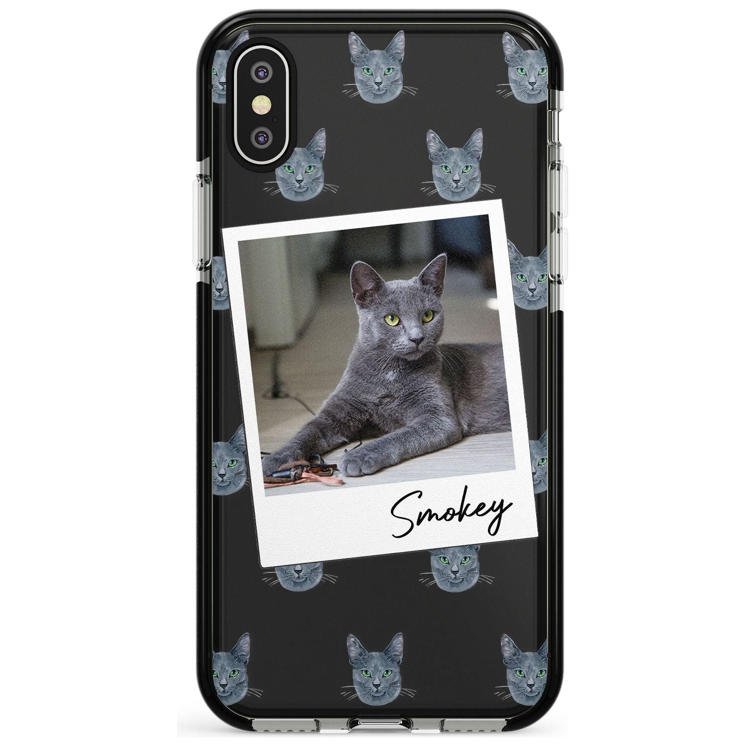 Personalised Korat Cat Photo Black Impact Phone Case for iPhone X XS Max XR