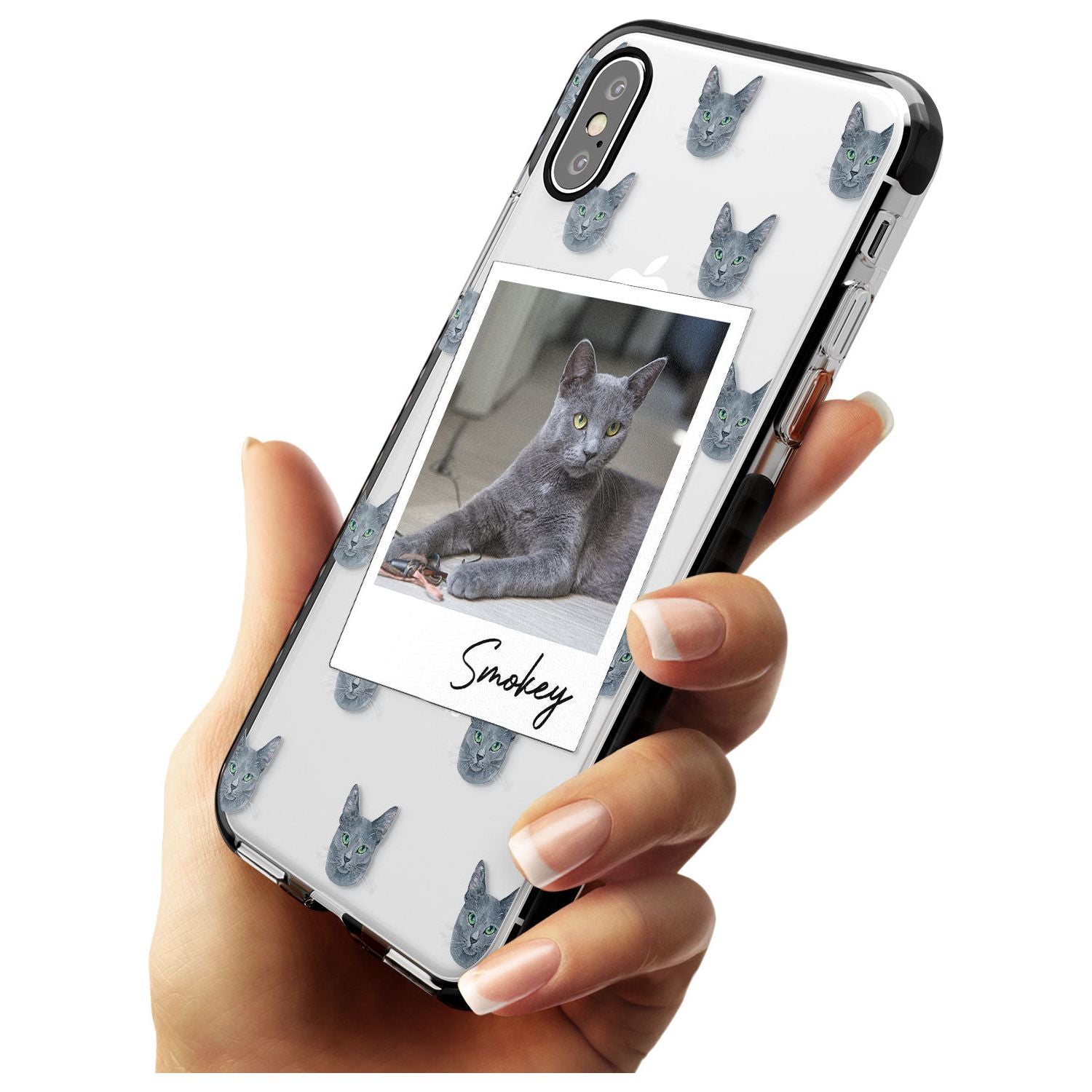 Personalised Korat Cat Photo Black Impact Phone Case for iPhone X XS Max XR