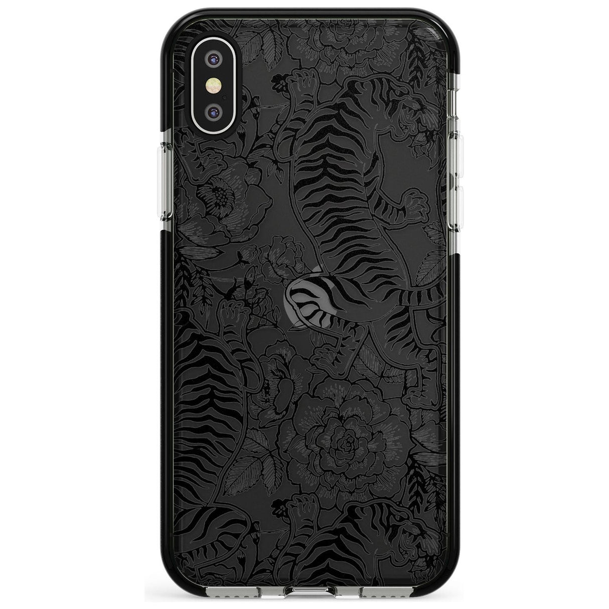 Personalised Chinese Tiger Pattern Black Impact Phone Case for iPhone X XS Max XR