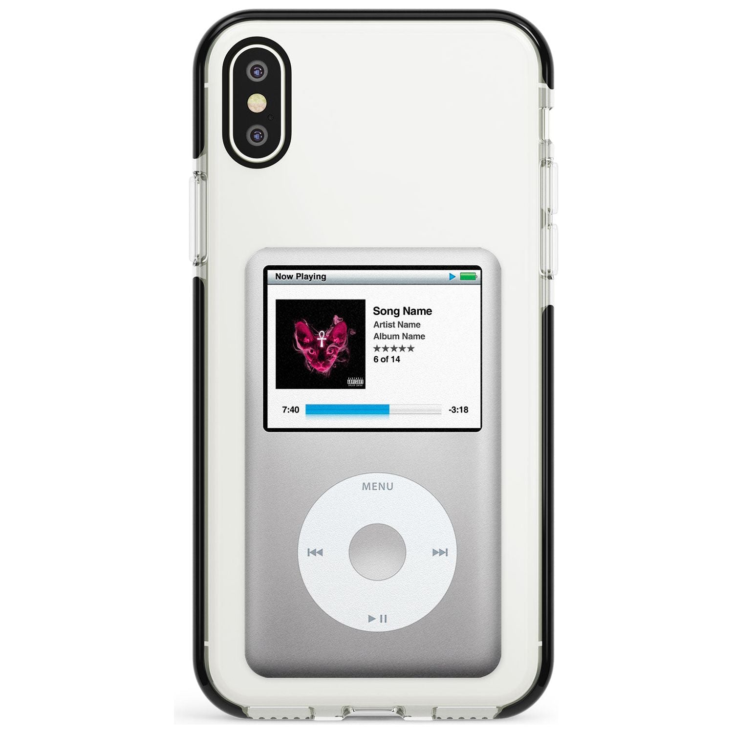 Personalised Classic iPod Black Impact Phone Case for iPhone X XS Max XR