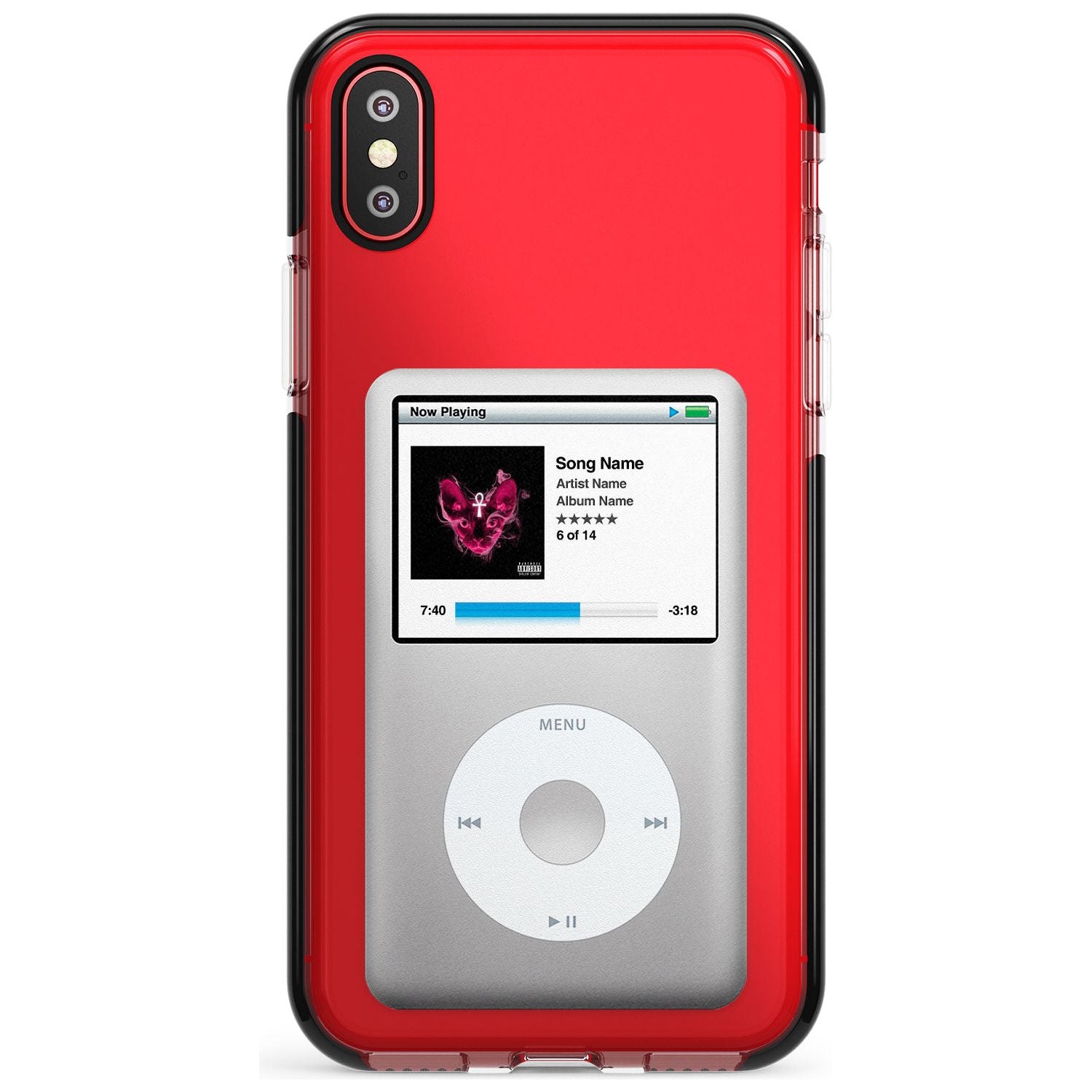Personalised Classic iPod Black Impact Phone Case for iPhone X XS Max XR