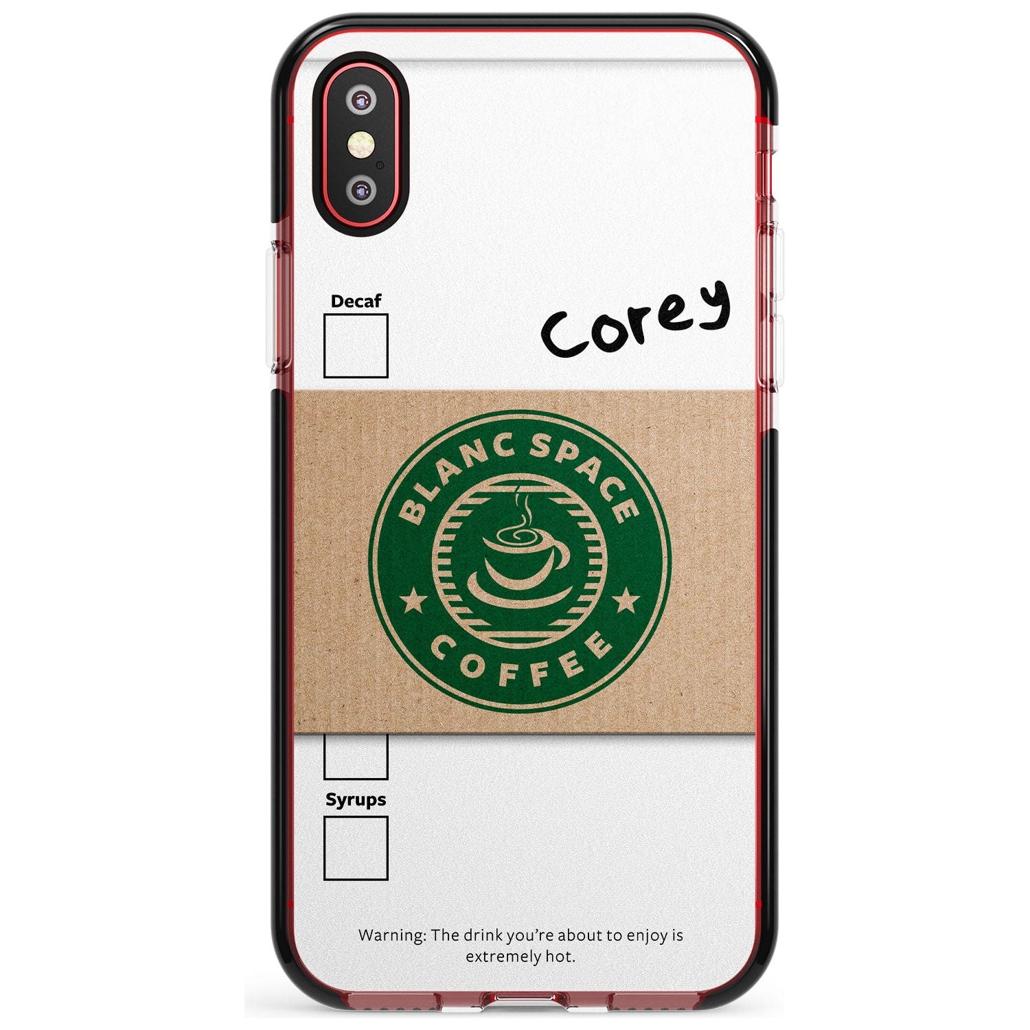 Personalised Coffee Cup Black Impact Phone Case for iPhone X XS Max XR