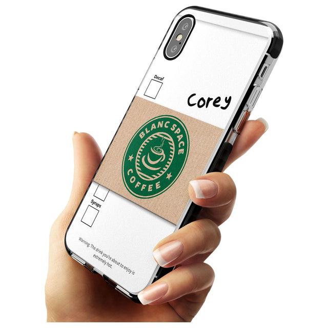 Personalised Coffee Cup Black Impact Phone Case for iPhone X XS Max XR