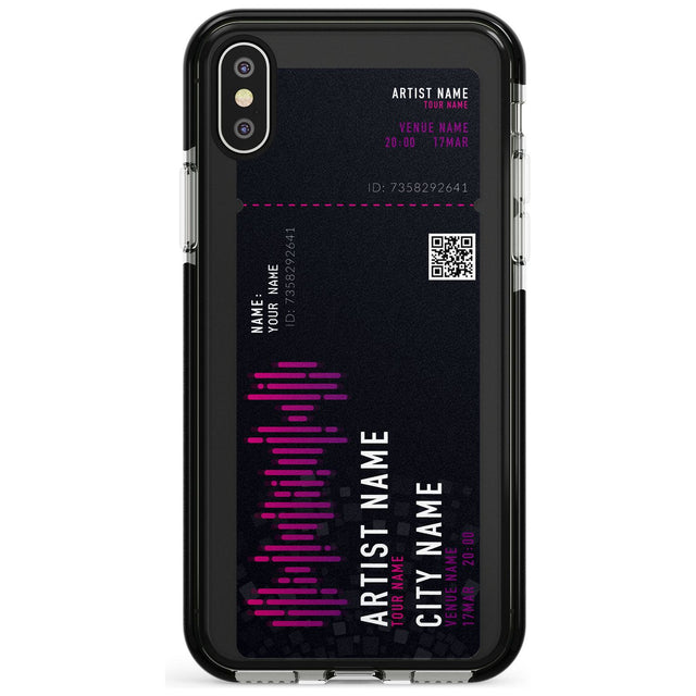 Personalised Concert Ticket Black Impact Phone Case for iPhone X XS Max XR