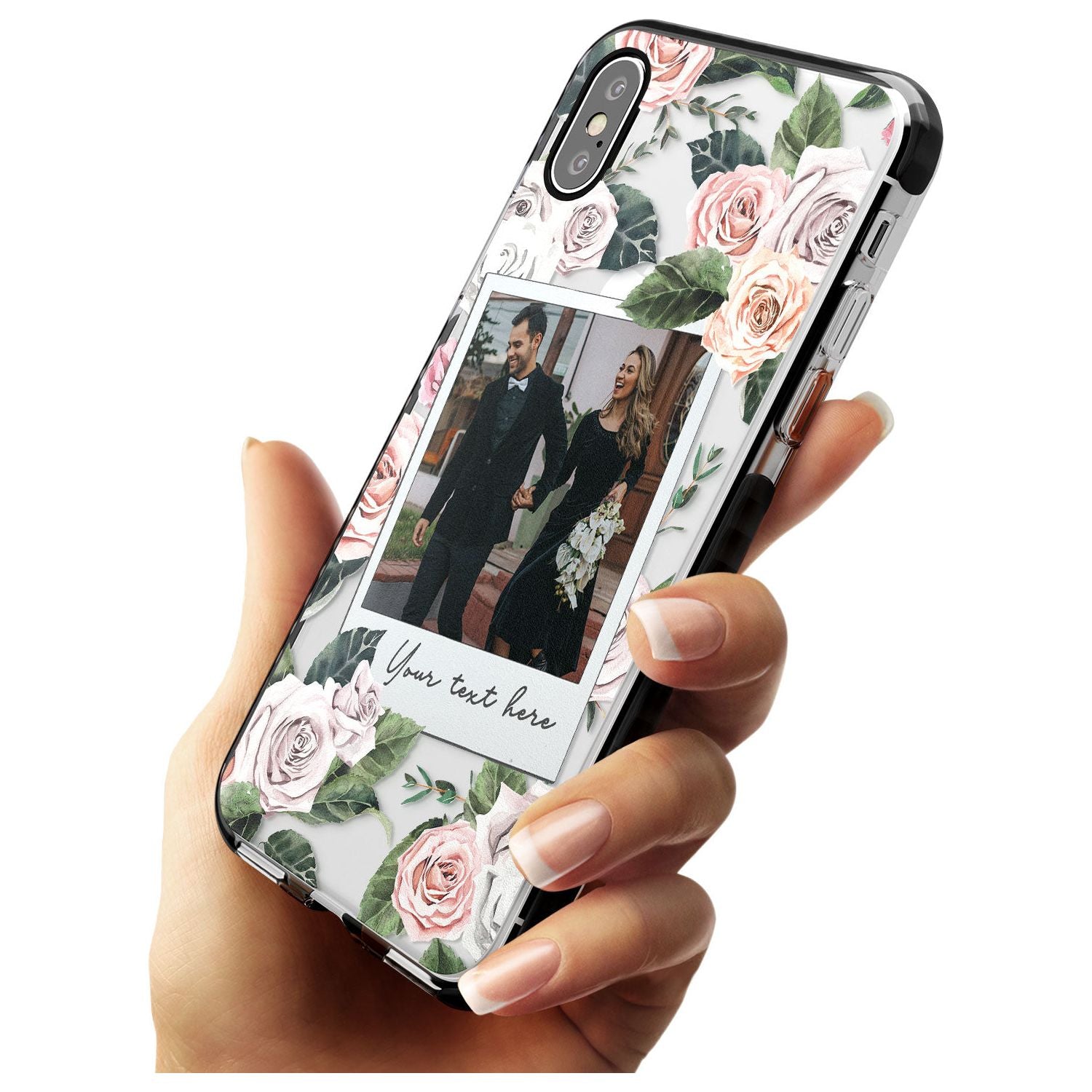 Floral Instant Film Pink Fade Impact Phone Case for iPhone X XS Max XR