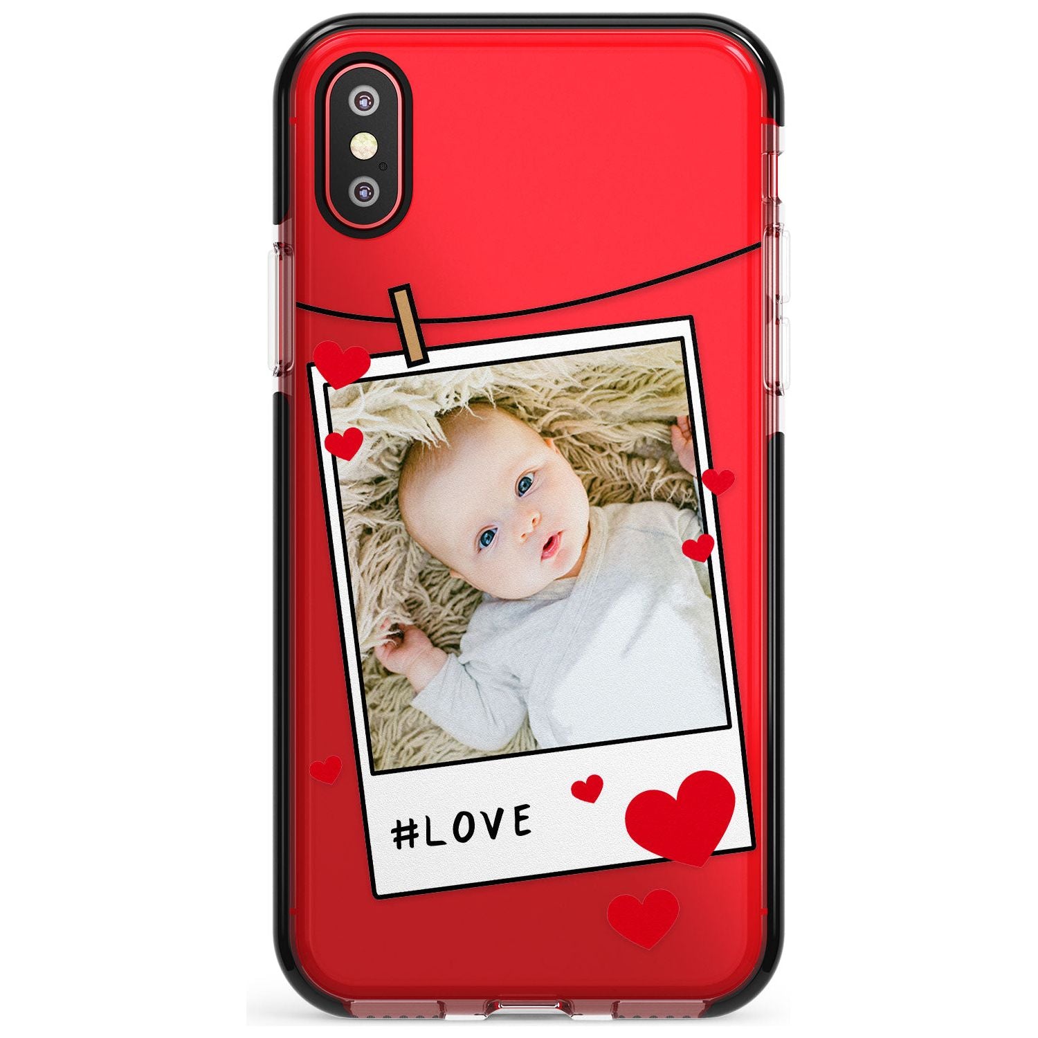 Love Instant Film Pink Fade Impact Phone Case for iPhone X XS Max XR