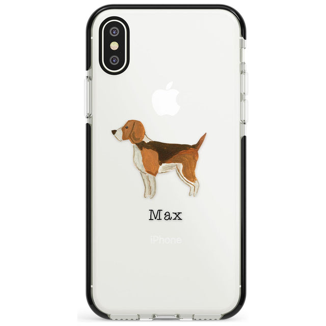 Hand Painted Beagle Black Impact Phone Case for iPhone X XS Max XR