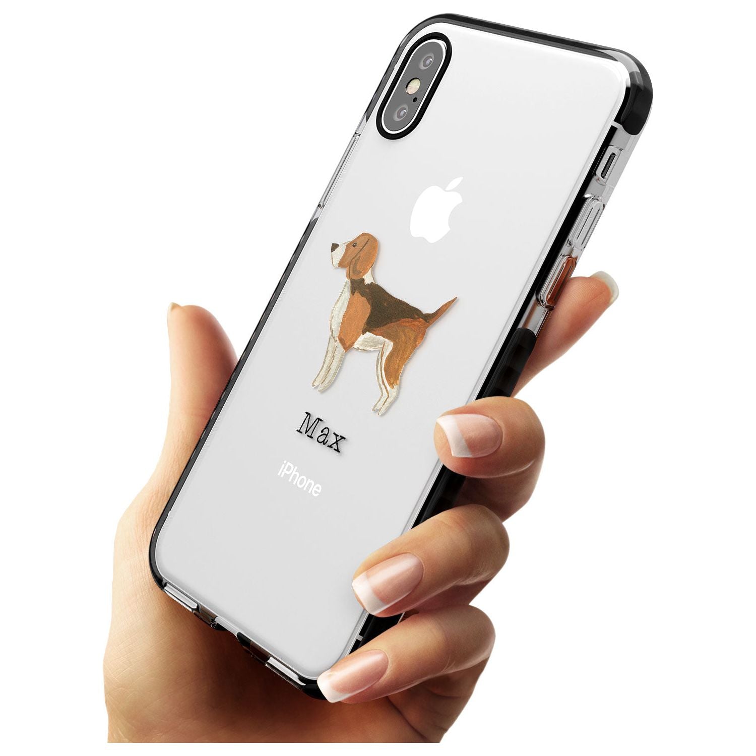 Hand Painted Beagle Black Impact Phone Case for iPhone X XS Max XR