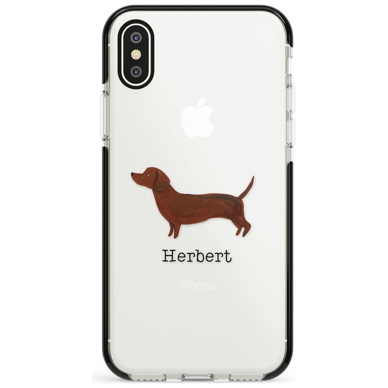 Hand Painted Sausage Dog Black Impact Phone Case for iPhone X XS Max XR