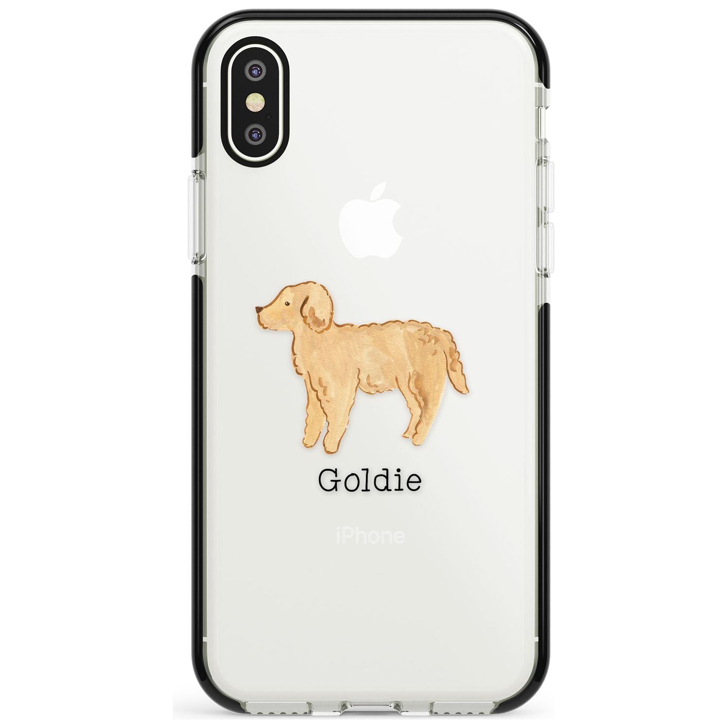 Hand Painted Goldendoodle Black Impact Phone Case for iPhone X XS Max XR