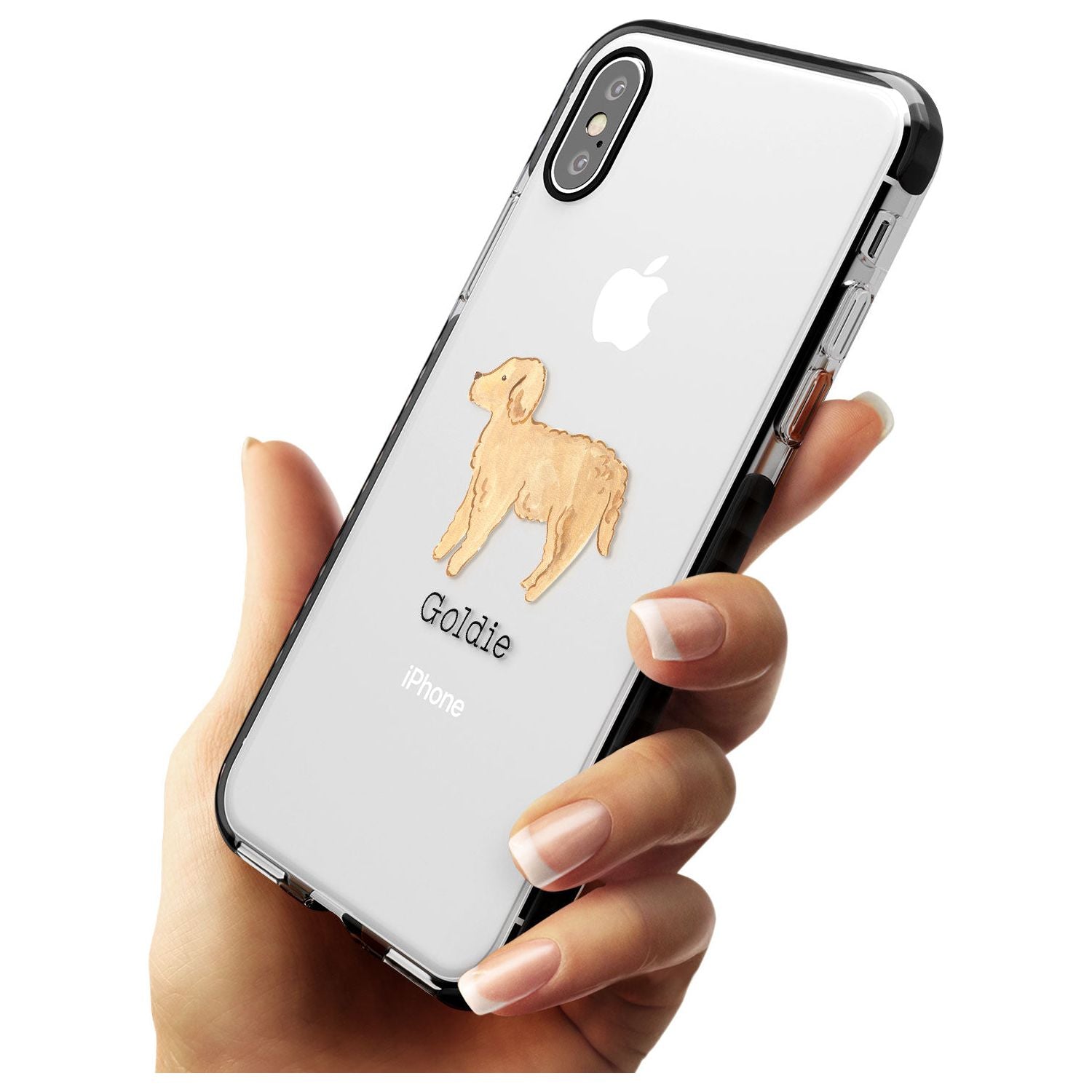 Hand Painted Goldendoodle Black Impact Phone Case for iPhone X XS Max XR