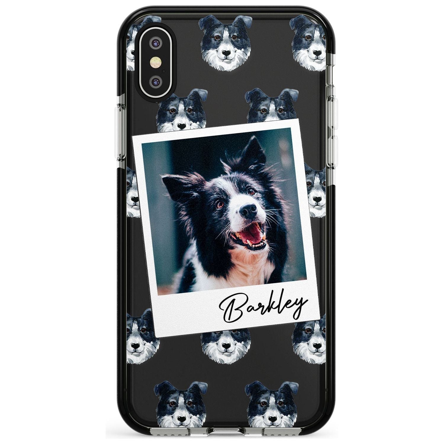 Border Collie - Custom Dog Photo Pink Fade Impact Phone Case for iPhone X XS Max XR