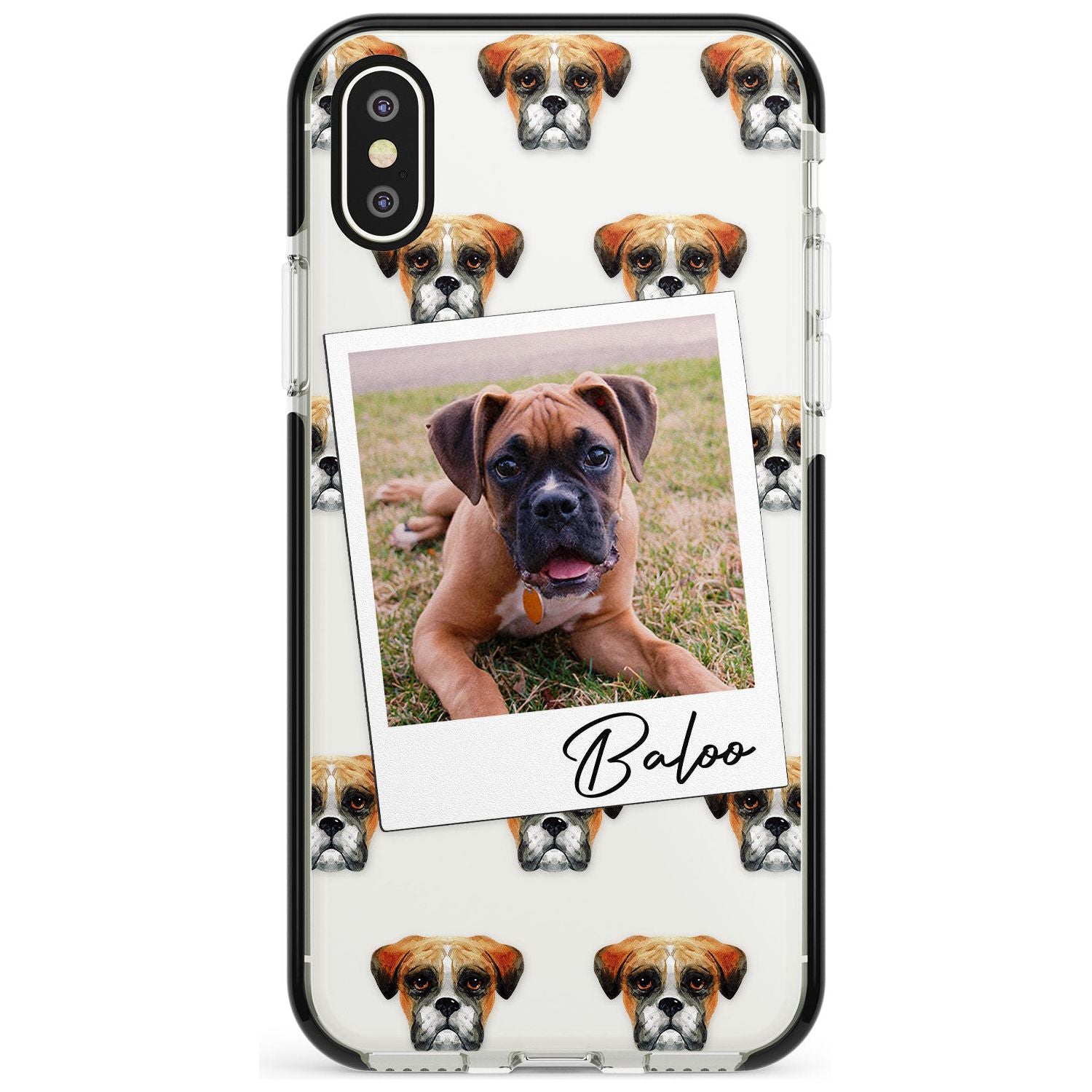 Boxer - Custom Dog Photo Pink Fade Impact Phone Case for iPhone X XS Max XR