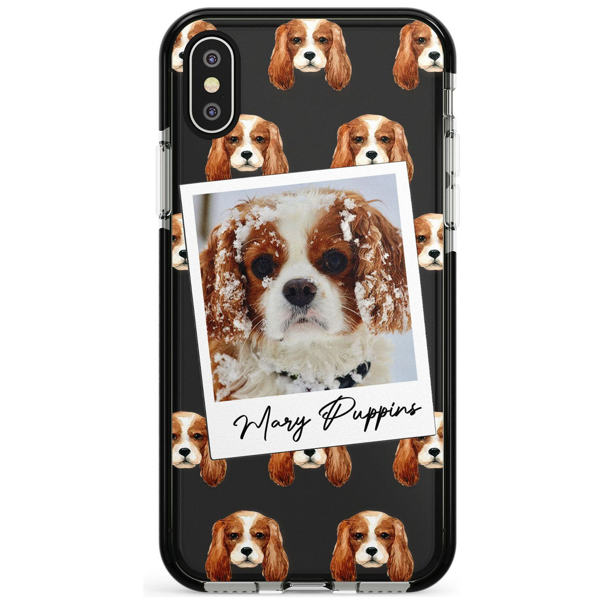 Cavalier King Charles - Custom Dog Photo Pink Fade Impact Phone Case for iPhone X XS Max XR