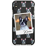 French Bulldog, Black & White - Custom Dog Photo Pink Fade Impact Phone Case for iPhone X XS Max XR