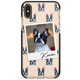 French Bulldog, Black & White - Custom Dog Photo Pink Fade Impact Phone Case for iPhone X XS Max XR