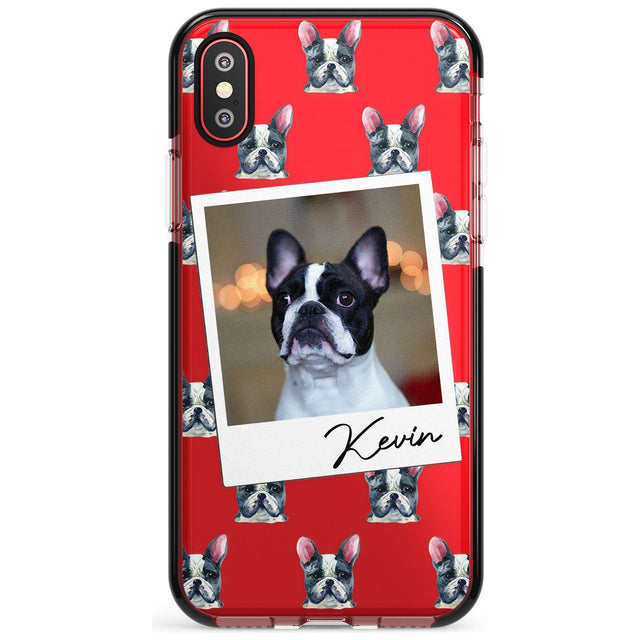French Bulldog, Black & White - Custom Dog Photo Pink Fade Impact Phone Case for iPhone X XS Max XR