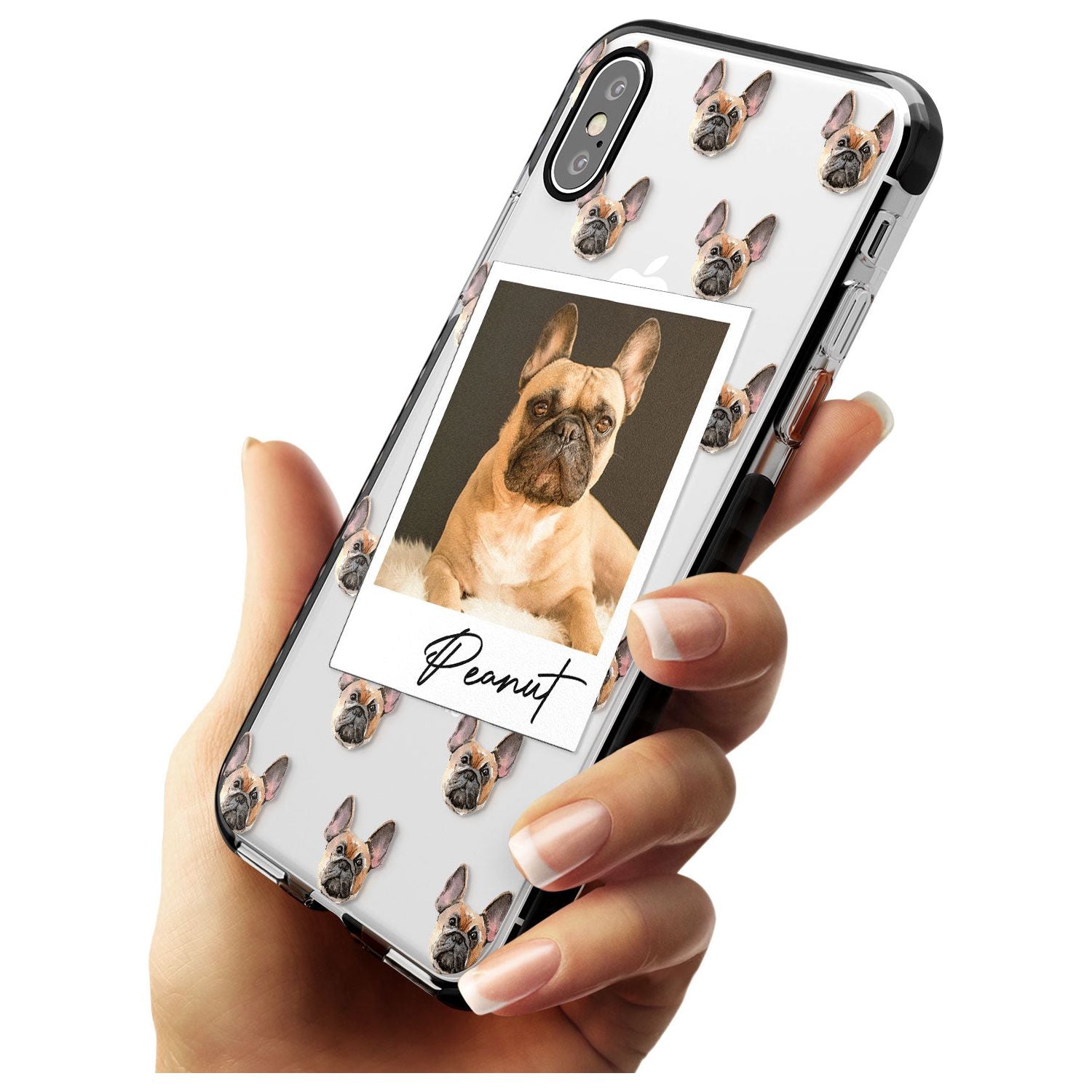 French Bulldog, Tan - Custom Dog Photo Pink Fade Impact Phone Case for iPhone X XS Max XR