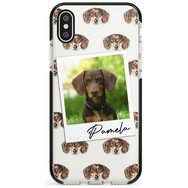 Dachshund, Brown - Custom Dog Photo Pink Fade Impact Phone Case for iPhone X XS Max XR