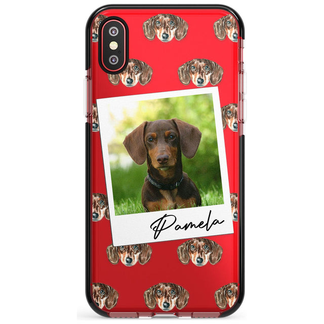 Dachshund, Brown - Custom Dog Photo Pink Fade Impact Phone Case for iPhone X XS Max XR