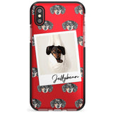 Dachshund, Black- Custom Dog Photo Pink Fade Impact Phone Case for iPhone X XS Max XR