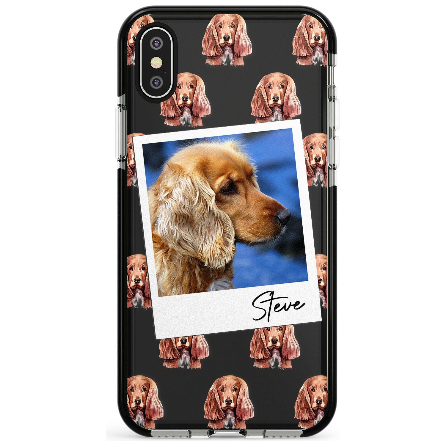 Cocker Spaniel - Custom Dog Photo Pink Fade Impact Phone Case for iPhone X XS Max XR