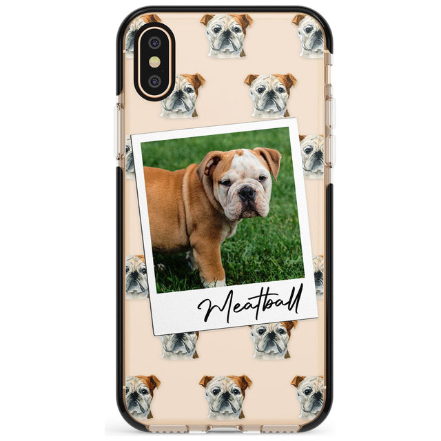 English Bulldog - Custom Dog Photo Pink Fade Impact Phone Case for iPhone X XS Max XR
