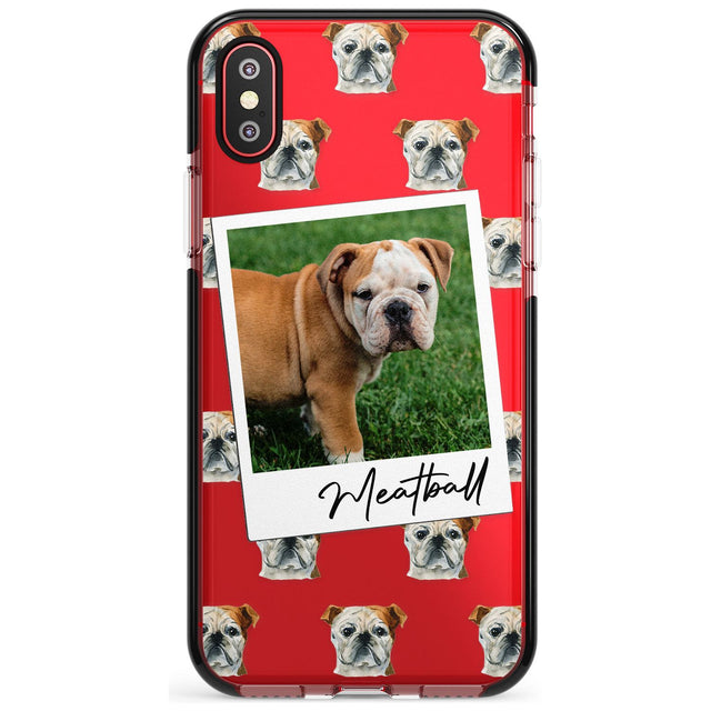 English Bulldog - Custom Dog Photo Pink Fade Impact Phone Case for iPhone X XS Max XR