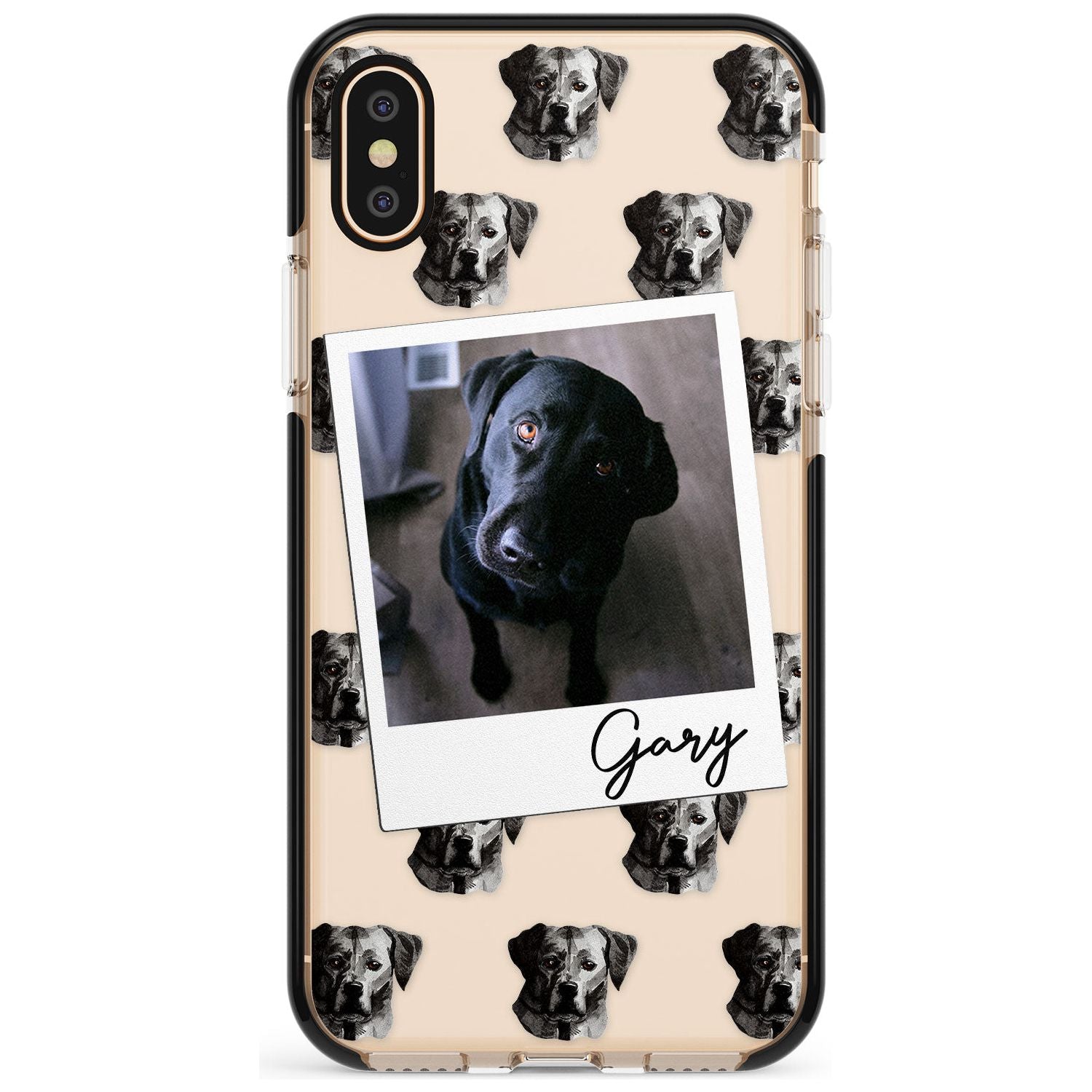 Labrador, Black - Custom Dog Photo Pink Fade Impact Phone Case for iPhone X XS Max XR