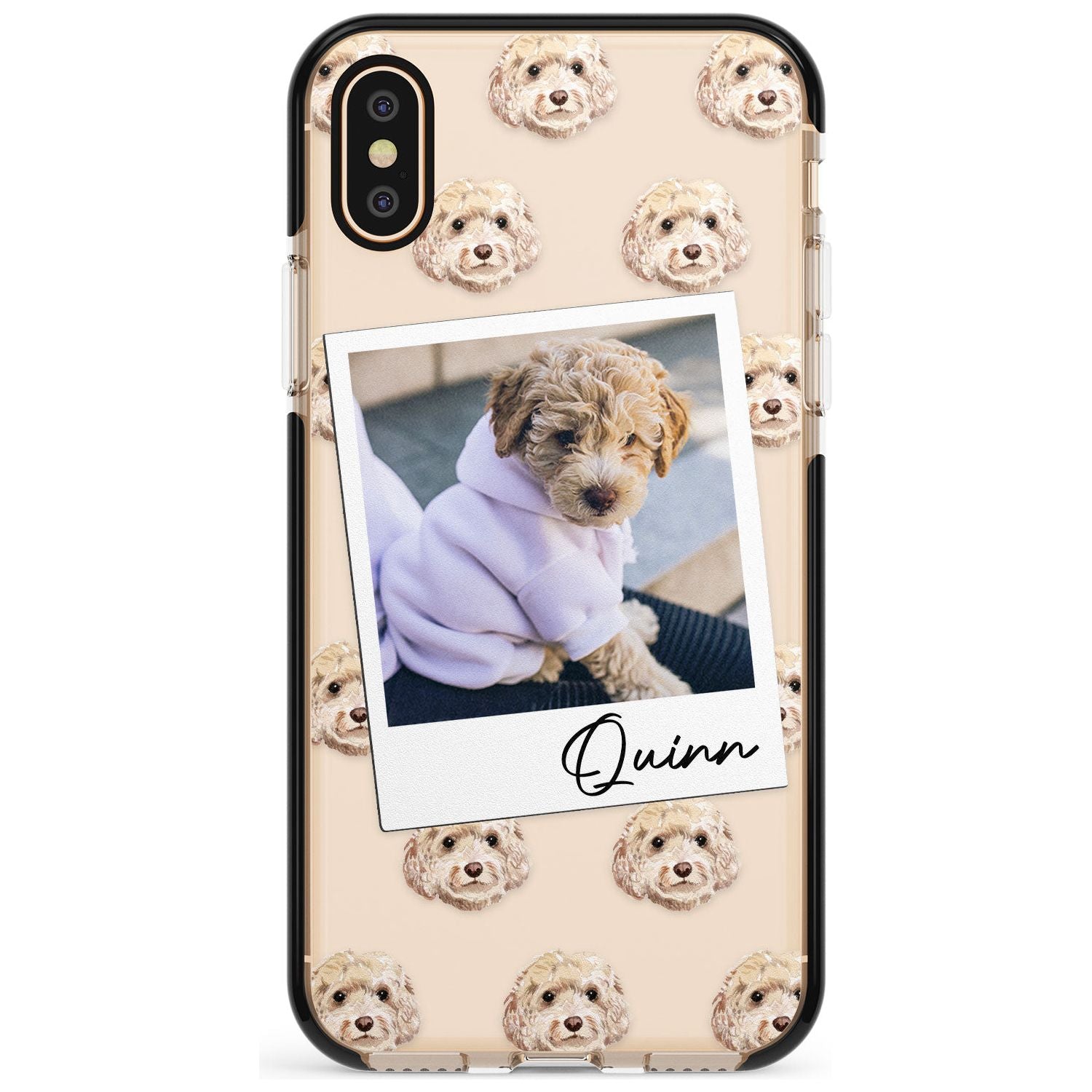 Cockapoo, Cream - Custom Dog Photo Pink Fade Impact Phone Case for iPhone X XS Max XR
