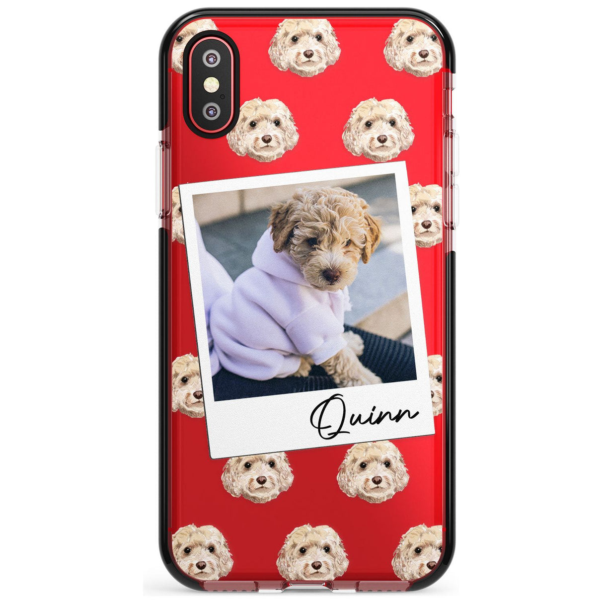 Cockapoo, Cream - Custom Dog Photo Pink Fade Impact Phone Case for iPhone X XS Max XR