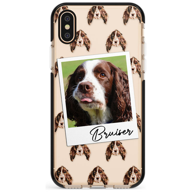 Springer Spaniel - Custom Dog Photo Pink Fade Impact Phone Case for iPhone X XS Max XR