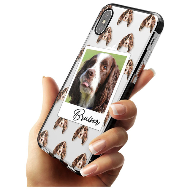 Springer Spaniel - Custom Dog Photo Pink Fade Impact Phone Case for iPhone X XS Max XR