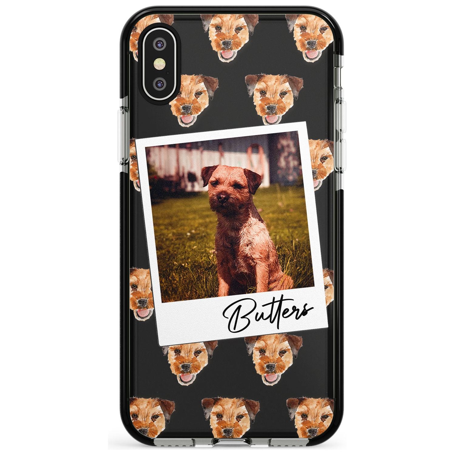 Border Terrier - Custom Dog Photo Pink Fade Impact Phone Case for iPhone X XS Max XR