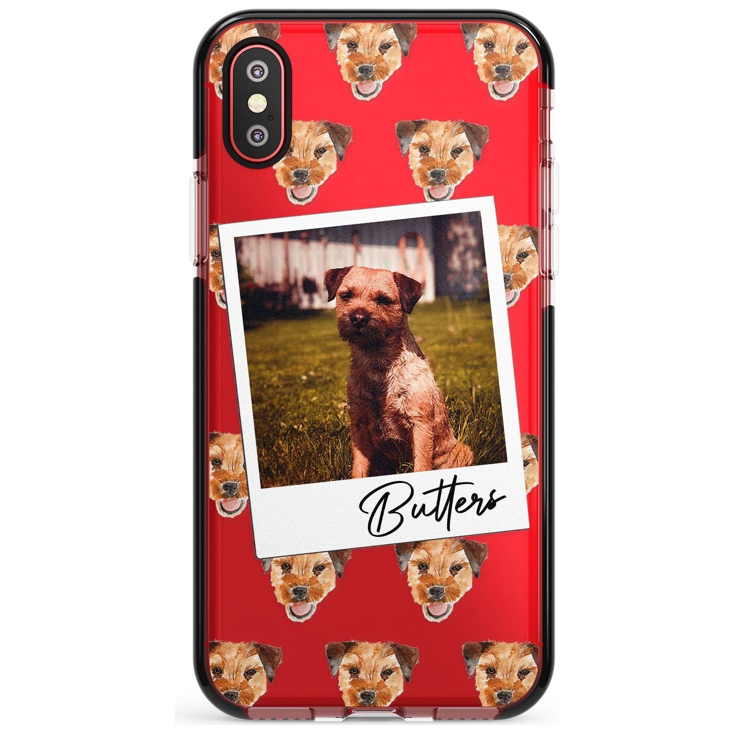 Border Terrier - Custom Dog Photo Pink Fade Impact Phone Case for iPhone X XS Max XR