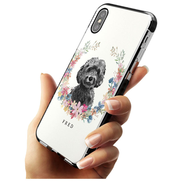 Black Cockapoo - Watercolour Dog Portrait Black Impact Phone Case for iPhone X XS Max XR