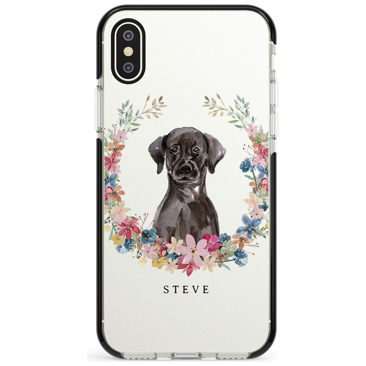 Black Lab Watercolour Dog Portrait Black Impact Phone Case for iPhone X XS Max XR