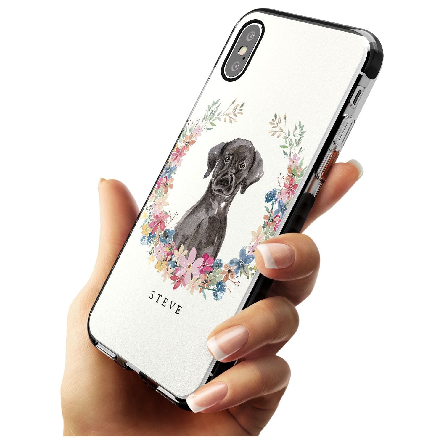 Black Lab Watercolour Dog Portrait Black Impact Phone Case for iPhone X XS Max XR