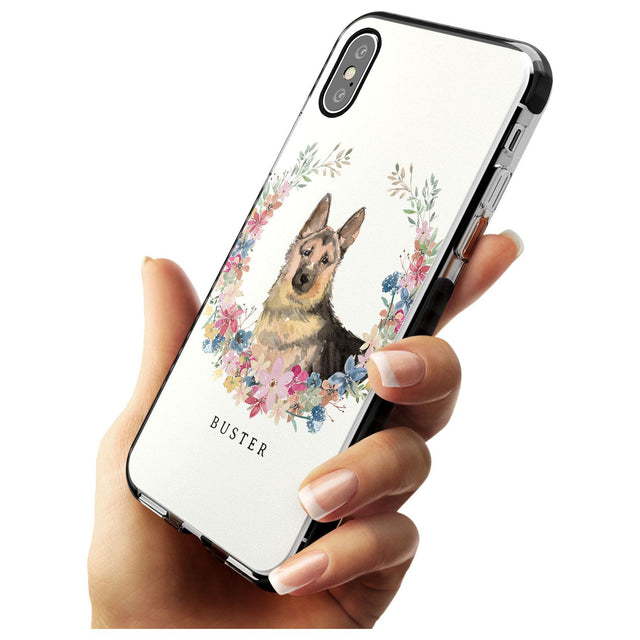 German Shepherd - Watercolour Dog Portrait Black Impact Phone Case for iPhone X XS Max XR