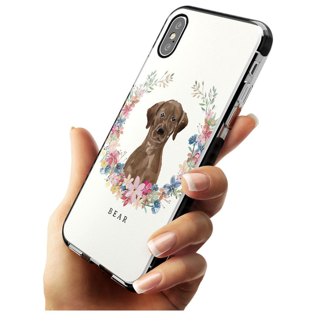 Chocolate Lab - Watercolour Dog Portrait Black Impact Phone Case for iPhone X XS Max XR