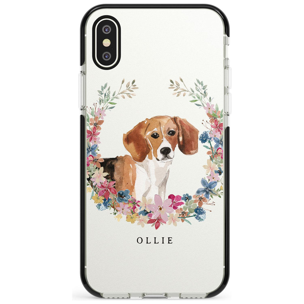 Beagle - Watercolour Dog Portrait Black Impact Phone Case for iPhone X XS Max XR