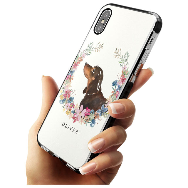 Black & Tan Dachshund - Watercolour Dog Portrait Black Impact Phone Case for iPhone X XS Max XR