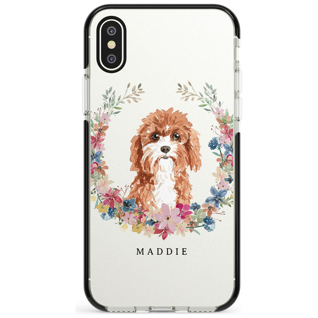 Cavapoo - Watercolour Dog Portrait Black Impact Phone Case for iPhone X XS Max XR