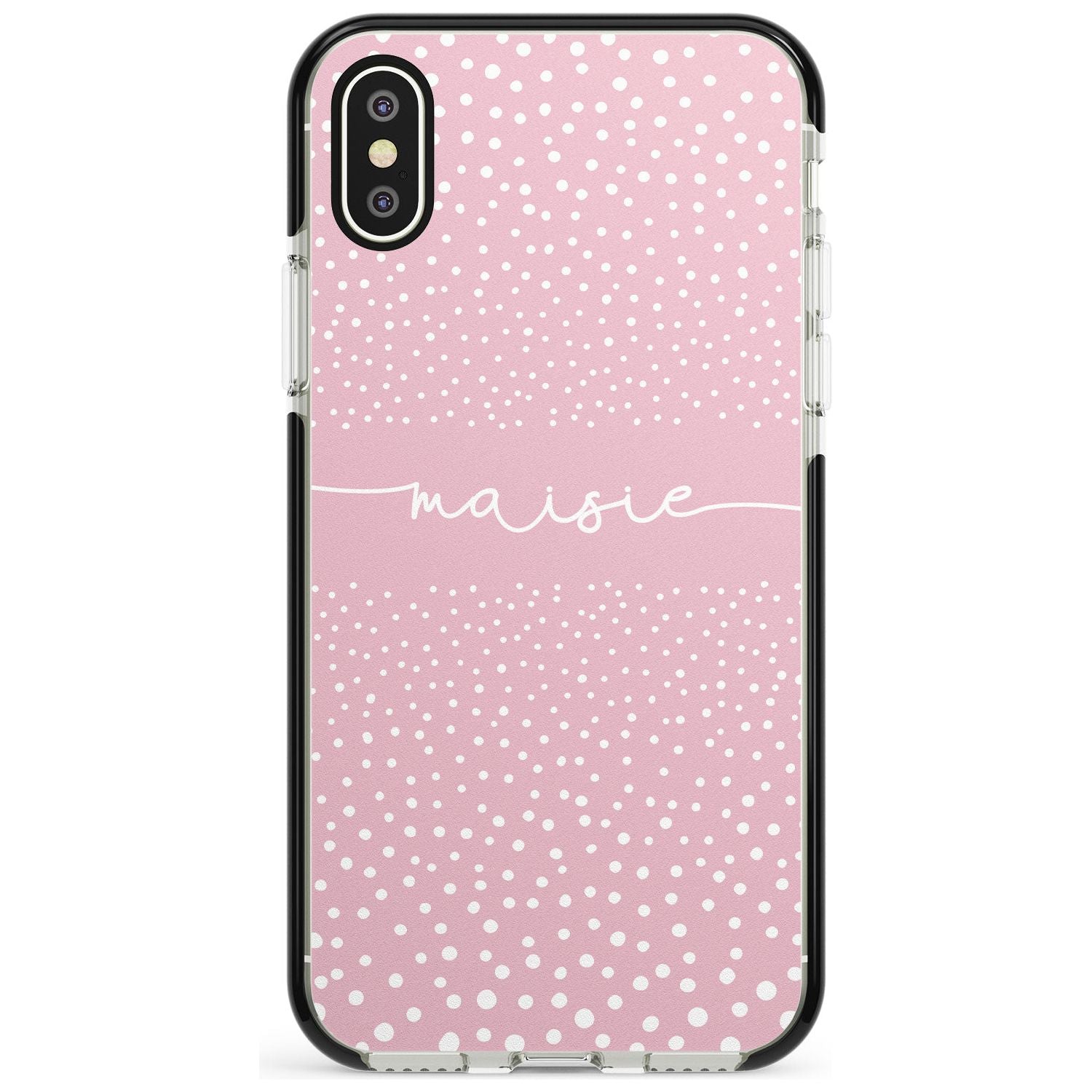 Custom Pink Dots iPhone Case  Black Impact Custom Phone Case - Case Warehouse