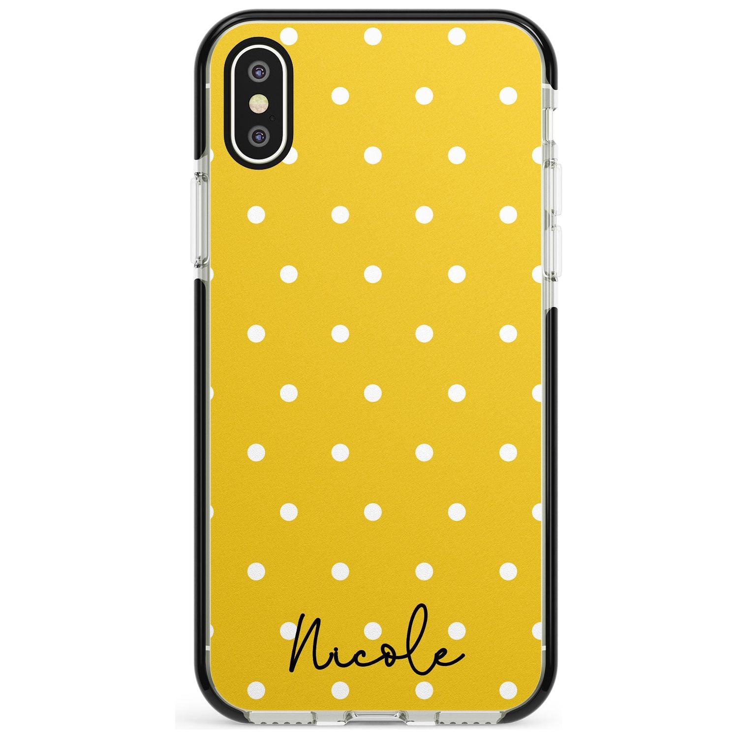 Custom Yellow Polka Dot iPhone Case  Black Impact Custom Phone Case - Case Warehouse