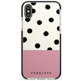 Pink Border Polka Dot iPhone Case  Black Impact Custom Phone Case - Case Warehouse